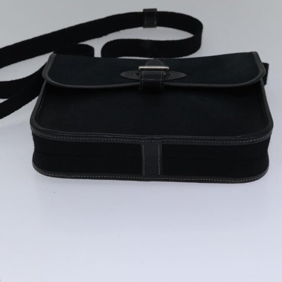HERMES Buenaventura PM Shoulder Bag Canvas Black Silver Auth - Picture 11 of 14